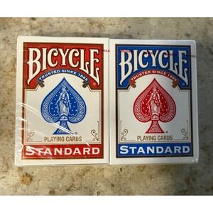 Bicycle Standard Playing Cards 2 Deck Set Red and Blue Poker Size Sealed USPCC